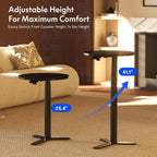 FLEXISPOT Gas Spring Adjustable Bar Table with One-Touch Lift, Flexible Height 25.8"–41.3", 19.7" Round High-Top Pub Table for Balcony, Kitchen, Apartment & Small Spaces (Black)