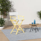 Casual Home 24" Director's Chair Natural Frame with White Canvas, Counter Height