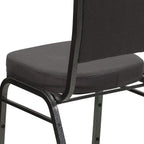 BizChair Crown Back Stacking Banquet Chair, Gray Fabric/Silver Vein Frame