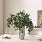 Juxdp 33" Artificial Blueberry Stems for Vase - 4 Pcs Lifelike Faux Blueberries Fruit Branch, Fake Flower Picks for DIY Bouquet, Table Centerpiece, Kitchen, Shower, Home Decoration (Blue)