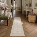 2x8 Beige Neutral Runner Rug for Kitchen Machine Washable Low Pile Carpet Vintage Accent Soft Non Slip Rug for Bathroom Decor Bedroom Nursery Indoor
