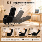 Big and Tall Office Chair, Executive Ergonomic Computer Gaming Chair with Foot Rest, Flip Armrests for Pets & Extra Space, Crystal Velvet Wide Seat Reclining Desk Chair, Black