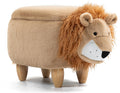 Home 2 Office Lion Ottoman with Storage for Kids – Plush Animal Footstool for Nursery, Playroom, Living Room or Bedroom – Toy Organizer and Footrest – Cute Toddler Furniture with Wooden Legs