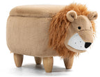Home 2 Office Lion Ottoman with Storage for Kids – Plush Animal Footstool for Nursery, Playroom, Living Room or Bedroom – Toy Organizer and Footrest – Cute Toddler Furniture with Wooden Legs