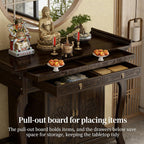 Bamboo Shrine Altar Table with Storage Personal Shrine Altar Table Buddha Niche Chinese Cabinet Vintage Buddhist Altar Offering Table(140x40x88cm)