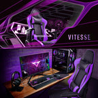 Gaming Chair,High Back Ergonomic Racing Gamer Chair with Lumbar Support and Headrest,Girl Computer Desk Chair with Height Adjustable(Purple)