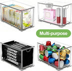 2 Pack Stackable Tea Bag Storage Organizer Drawers – Clear Acrylic Tea Bag Holder for Cabinet, Drawer, Pantry, Countertop – Kitchen Tea Storage Container