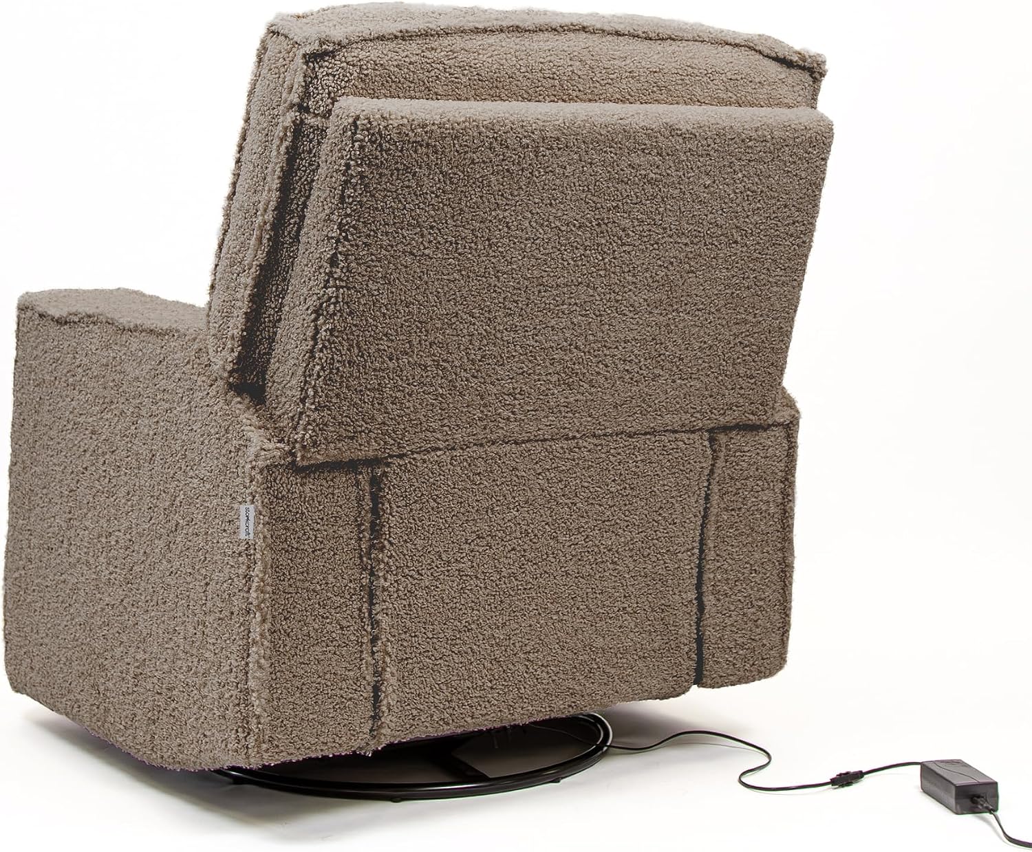 Storkcraft Texas Nursery Power Recliner Swivel Glider – Oeko-TEX 100 Certified, Nursery Rocking Chair with Push-Button Electronic Recline Function, USB-A and USB-C Charging Ports (Brown Sugar Sherpa)