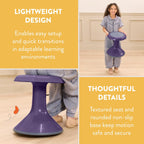 Back2School Express Wobble Sensory Stool, 15in Seat Height, Flexible Seating, Eggplant
