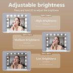 Vanity Mirror with Lights Lighted Makeup Mirror with Dimmable LED Bulbs,3 Color Lighting Modes,USB Charging Port Touch Control,Sturdy Metal Frame Design,White (50x40cm, 4.70)