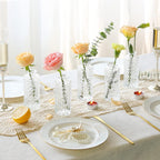 ComSaf Glass Bud Vases Set of 12, Small Diamond Bud Vases in Bulk, Mini Flowers Vases for Centerpieces, Vintage Bottle for Table Decorations, Wedding Decor, Recepetion, Home, (Clear)