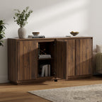 1pcs Sideboard Cabinet Buffet Cabinet with Storage with Adjustable Shelves and Handle-Free Design Suitable for Kitchens,Hallway,and Living Rooms Brown