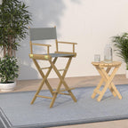 Casual Home 30" Director's Chair Natural Frame-with Grey Canvas, Bar Height