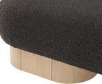 Meridian Furniture 22001Brown Robertson Collection Art Deco Bench with Luxurious Brown Boucle Fabric and Rich Natural Oak Finish, 60.5" W x 18" D x 16" H, Brown