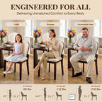LIKIMIO Dining Chairs Set of 2, Leather Dining Chairs with Solid Wood Frame, Modern Dining Room Chairs with 350lbs Capacity and 19.6" Wide Seat, Upholstered Kitchen Chairs for Adults, Beige