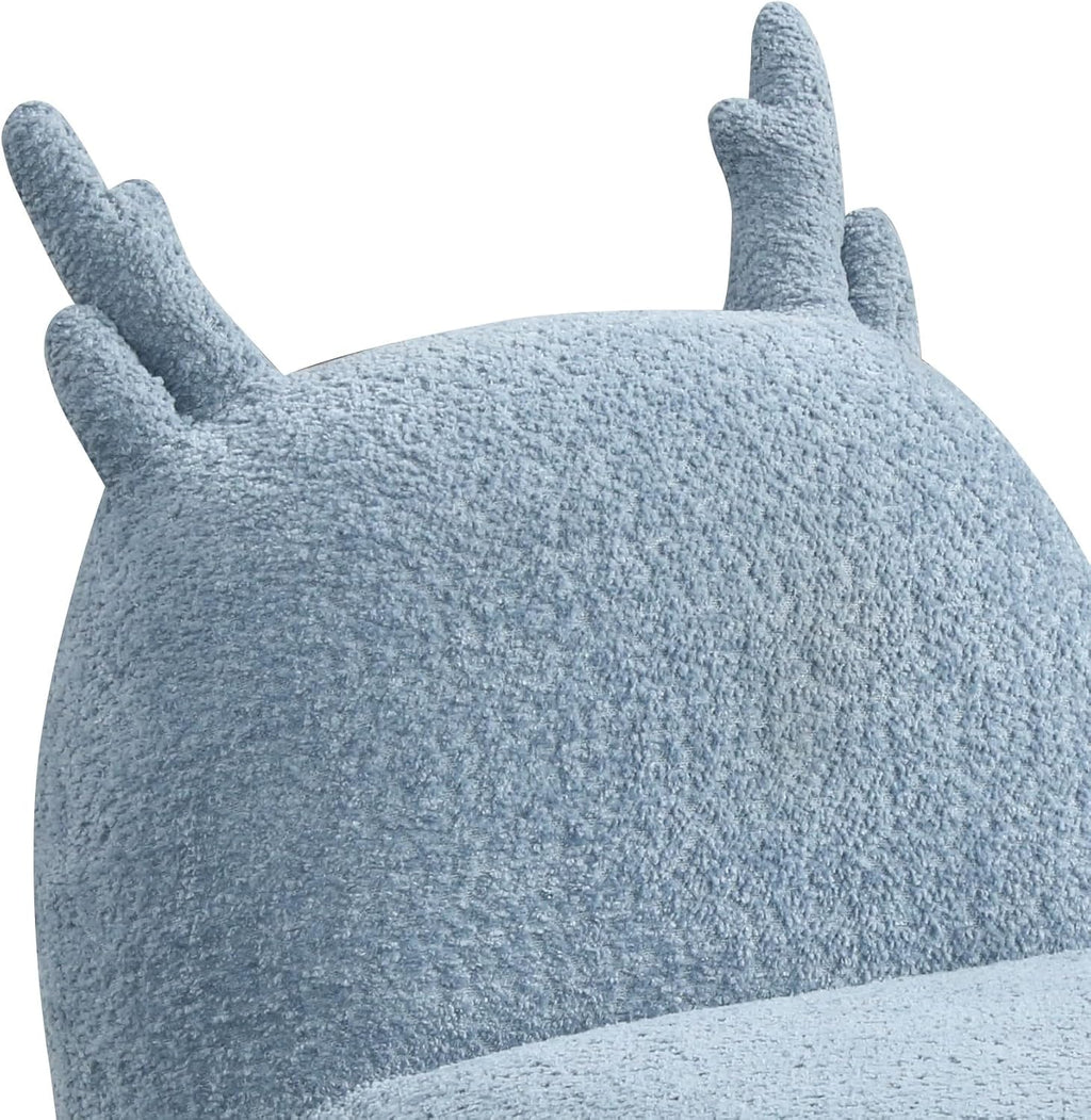 21.5" W Blue Chenille Deer Shaped Chair