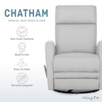Dream On Me Chatham Basic Nursery Rocking Glider in Grey, 360° Swivel Motion, FSC Certified, Greenguard Gold & JPMA Certified Nursery Glider, Three Rocking Modes Nursery Glider Recliner
