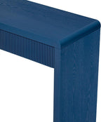 Knocbel Console Table with 3 Fluted Drawers, Rustic Sofa Tables with Solid Wood Veneer & Wood Grain for Entryway Hallway Living Room, 55.1" W x 15.8" D x 29.8" H, Navy