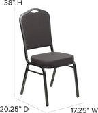 BizChair Crown Back Stacking Banquet Chair, Gray Fabric/Silver Vein Frame
