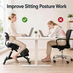Ergonomic Kneeling Chair with Back Support, Height Adjustable Office Stool, Thick Memory Foam Cushions, Brake Casters Desk Chair for Home Office, Posture Correcting Kneeling Stool for Back Pain Relief