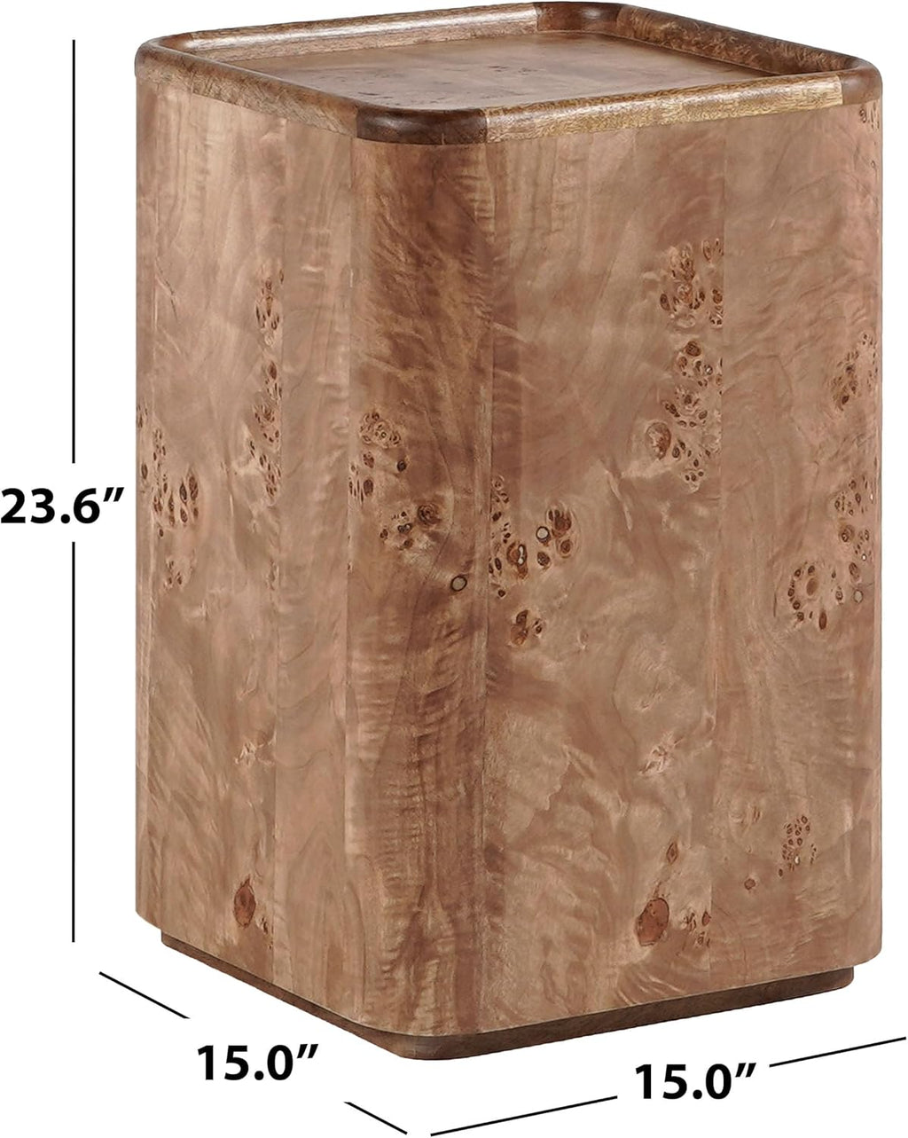 SAFAVIEH Couture Collection – Torryn Brown Burl Accent Table, Sculptural Wood Side Table, Fully Assembled (SFV5804A)