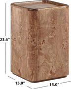 SAFAVIEH Couture Collection – Torryn Brown Burl Accent Table, Sculptural Wood Side Table, Fully Assembled (SFV5804A)