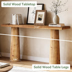 63-Inch Solid Wood Console Table, Farmhouse Entryway Table, Rectangular Long Sofa Table Behind Couch for Entryway, Hallway, Living Room, Entrance
