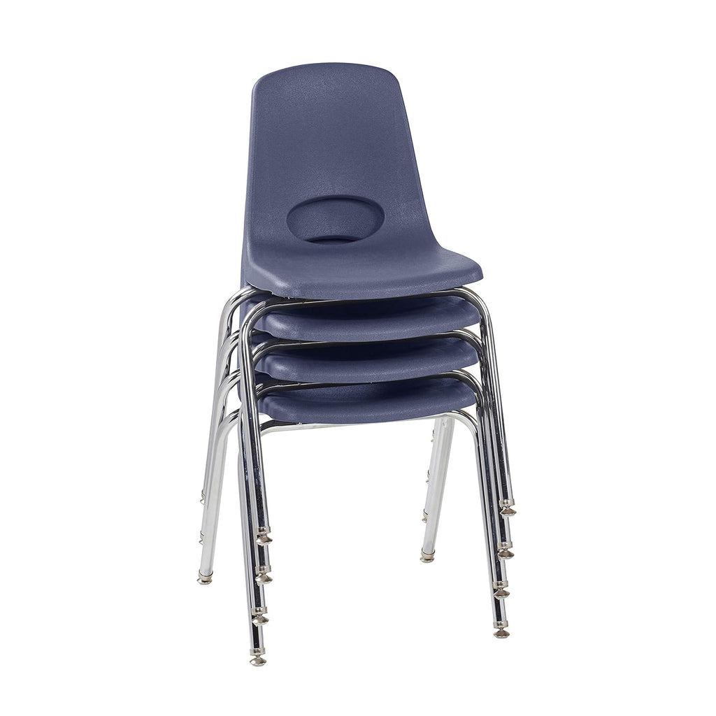 Factory Direct Partners 10384-NV 18" School Stack Chair, Stacking Student Seat & 10367-NV 16" School Stack Chair, Stacking Student Seat