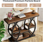 Tribesigns 39.4" Console Table, Sofa Table, Accent Tables, Rustic Brown | 4-Tier Storage Shelves, Wood Tabletop with Metal Frame, Industrial Style, For Narrow Entryway, Hallway, Behind the Couch