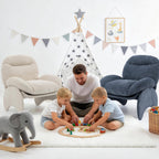 Funny Crab Design Novelty Accent Chair for Adults Teens, Soft Chenille Fabric Unique Animal Themed Kids Sofa, Cute Lounger for Bedroom, Living Room, Dorm, Apartment (Beige)