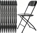 Simple Deluxe 10 Pack Plastic Folding Chairs, Heavy Duty Metal Frame 330lbs Support, Stackable Portable Seat for Indoor Outdoor Events, Office, Patio, Wedding, Picnic, Black