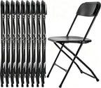 Simple Deluxe 10 Pack Plastic Folding Chairs, Heavy Duty Metal Frame 330lbs Support, Stackable Portable Seat for Indoor Outdoor Events, Office, Patio, Wedding, Picnic, Black