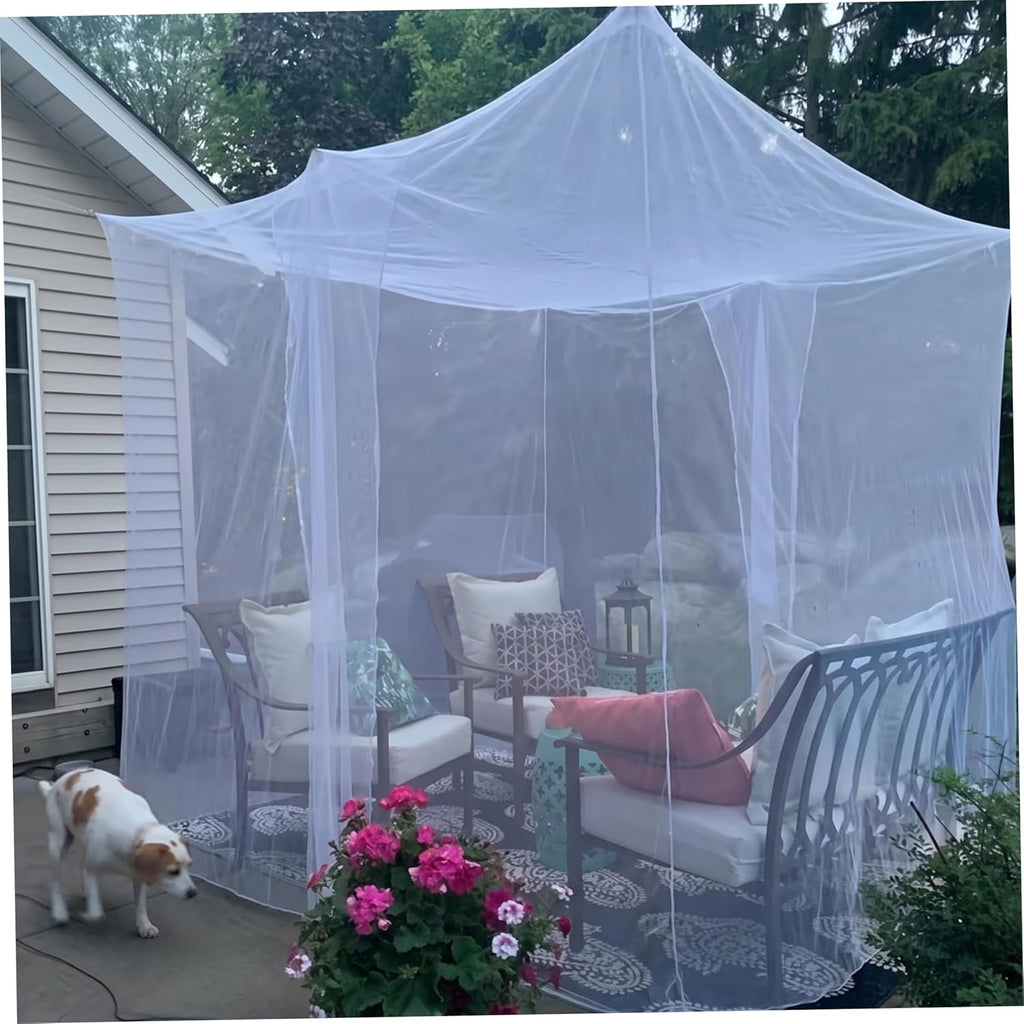 61x79x79 Inch Spacious Mesh Bed Curtain Canopy, Quick Setup Bed Drapes for Home Dorm Outdoor, Mosquito Net, Canopy, White