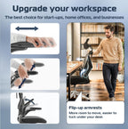 SmartSeat Ergonomic Office Chair Comfy [#1 in Tests] Ergonomic Chair with Breathable Mesh Back | Computer Chair with wheels | Home Office Desk Chair with 3D Headrest | Swivel Chair for 330 lbs