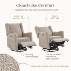 Delta Children Mercer Electronic Power Recliner and Swivel Glider with USB-A and Type-C Ports - Greenguard Gold Certified - Stain-Resistant Performance Fabric is Oeko-TEX Standard 100 Certified, Sand