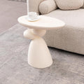 Lucky Stone End Table, Fiberglass Side Table, Modern Minimalist Corner Table, Coffee Table with Decoration, Home Decor for Living Room, Bedroom, Guestroom (Milk White)
