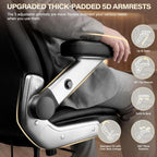 650LBS Big and Tall Office Chair with 5D Flip Arms and Thick Pocket Spring Cushion, Extra Wide Heavy Duty Office Chair & Adjustable Lumbar Support, Large High Back Computer Chair Dual Rubber Wheel