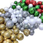 Multi Colored Glitter Foam Vase Fillers, 5 Bag Set – Silver, Red, Green, Gold & White Decorative Foam Balls, 3/8"–3/4", Bowl Fillers, Centerpiece Filler, Party Décor, Christmas & Holiday Craft Balls