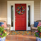 Long Doormat 48x 16 inch Front Door Mat 4th of July Doormat Patriotic Door Mat Red Blue Star Welcome Mat for 250th Anniversary Independence Day Front Door Porch Entrance Decor