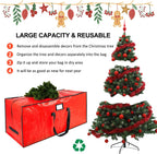 7.5 ft Christmas Tree Storage Bag, Fits Large Artificial Holiday Xmas Tree, Waterproof Material with Durable Reinforced Handles & Dual Zippers, Protects From Dust, Insects and Moisture, Red