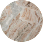 Kate and Laurel Tira Round Marble Side Table, 14 x 14 x 24, Brown Marble and Bronze, Decorative Pedestal End Table for Use as a Bedroom Nightstand or Living Room Plant Stand Table