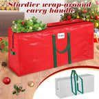 BlessedSeason Christmas Tree Storage Bag 9 Ft With 2 Large Tinsel Garland Bags, Waterproof Material, Reinforced Handles & Dual Zipper (Red)
