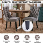 7-Piece Modern Dining Table Set, 63" Rectangular Black Faux Marble Dining Table with Curved Metal Legs and 6 Gray Velvet Upholstered Dining Chairs with Solid Wood Legs, Kitchen Furniture