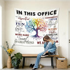 gsgfdshf Inspirational Office Wall Tapestry, in This Office We Are a Team Positive Motivational Tapestry Wall Hanging for Bedroom Home Workplace Decor, 50x60 Inch
