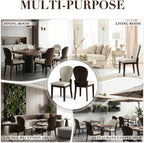 LIKIMIO Dining Chairs Set of 2, Leather Dining Chairs with Solid Wood Frame, Modern Dining Room Chairs with 350lbs Capacity and 19.6" Wide Seat, Upholstered Kitchen Chairs for Adults, Beige