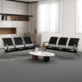 Kinfant 6-Seat Waiting Room Bench Set - PU Leather Office Chair Guest Reception Waiting Room Chair for Airport, Hospital, Bank, Salon, Barbershop