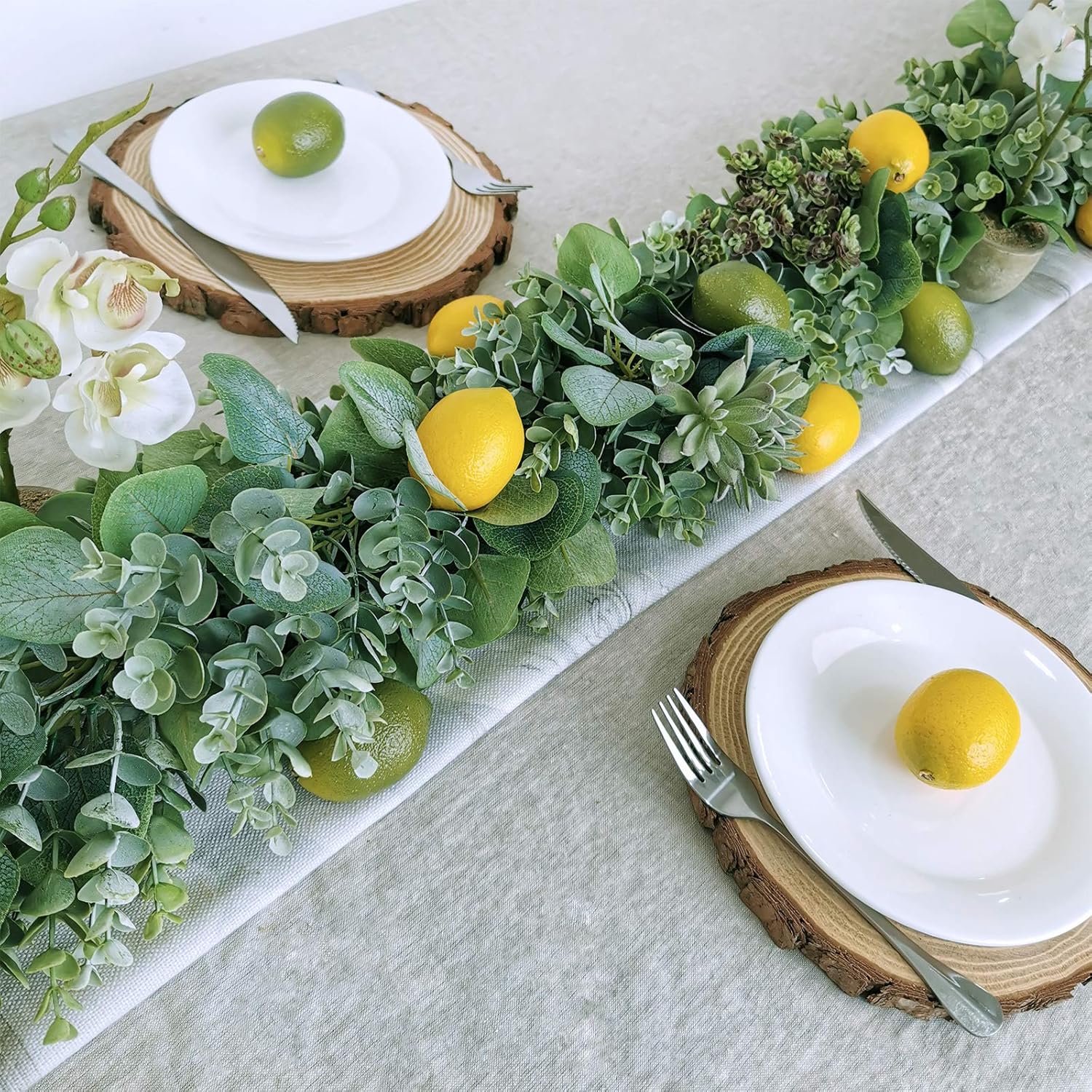 Winlyn 28 Pcs Fake Lemon Artificial Fruits Vivid Green and Yellow Lemon Mixed Set Lifelike Simulation Fruit for Home House Kitchen Party Decoration