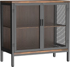 Soywey Storage Sideboard,Small Home Wine Cabinet Bar for Liquor and Wine, Coffee Bar Cabinet with Storage, Farmhouse Dining Sideboard for Kitchen and Dining Room (31.4 Inch, Rustic Brown)