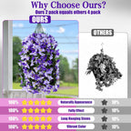 Artificial Bougainvillea Flowers Fake Hanging Flowers Plants for Outdoor Outside Decoration 2PCS Faux Silk UV Resistant Long Trailing Vines for Front Door Home Porch Patio Yard (Dark & Light Purple)