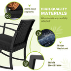 Homall Patio Furniture Set 3 Piece Resin Outdoor Bistro Set Rocking Patio Chairs with Cushions and Table for Porch, Poolside, Balcony and Yard (Black)